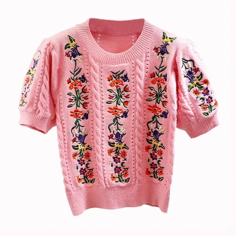 Floral Short Sleeve Pullover