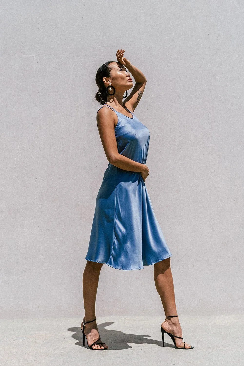 Florida Minimal Satin Slip Dress