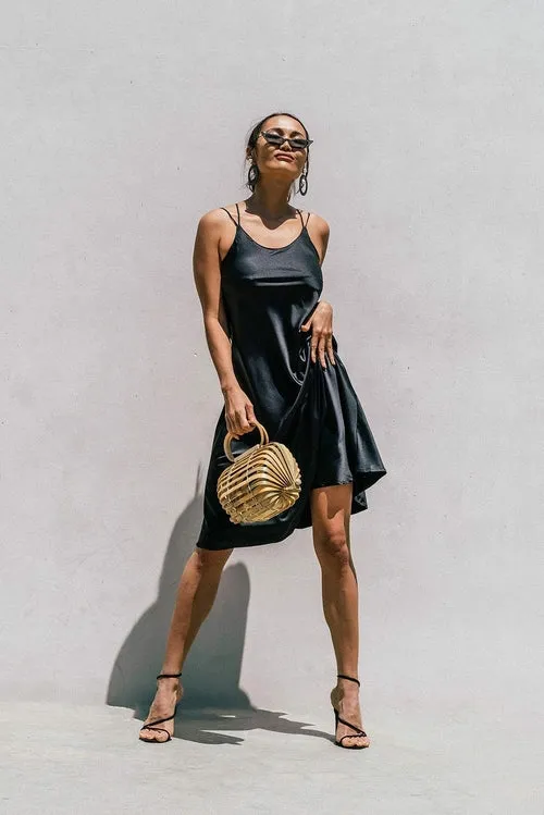 Florida Minimal Satin Slip Dress