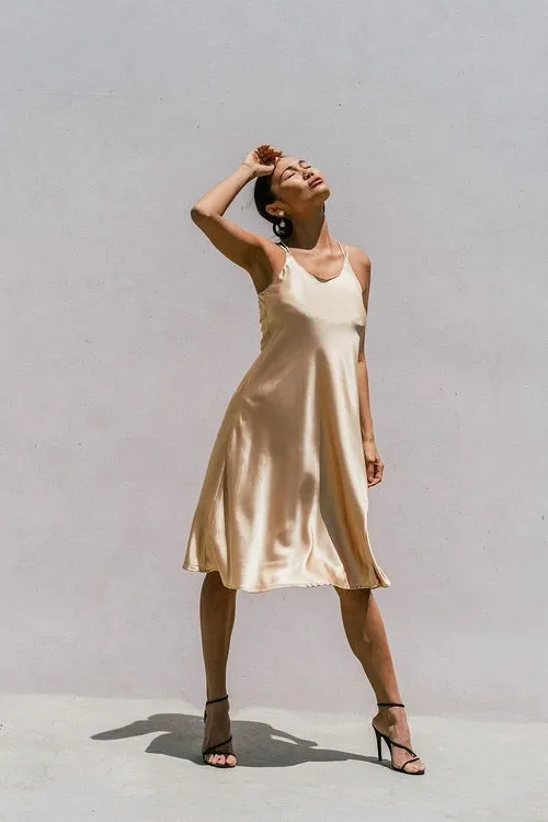 Florida Minimal Satin Slip Dress