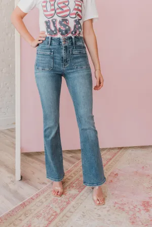 Flying Monkey High Rise Pocket Flare Jeans