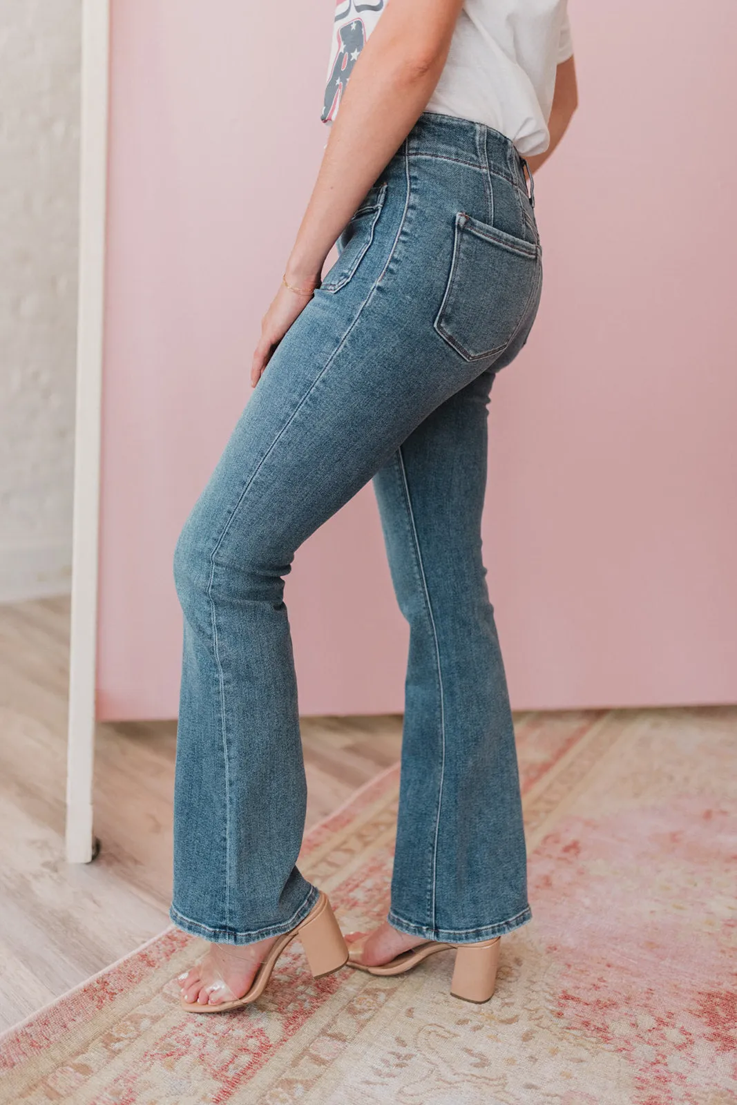 Flying Monkey High Rise Pocket Flare Jeans
