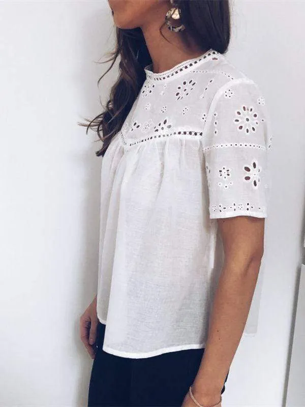 Free Shipping Hollow Out Blouses