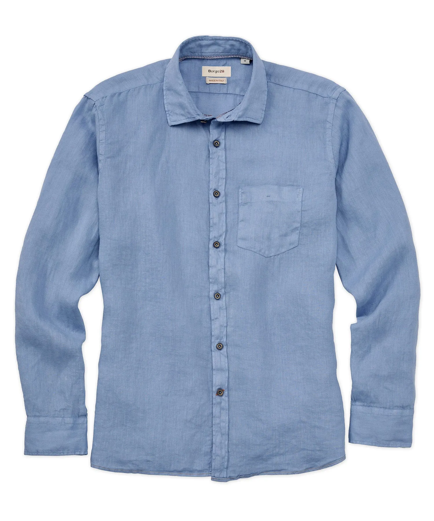 Garment Dyed Soft Washed Long Sleeve Linen Shirt