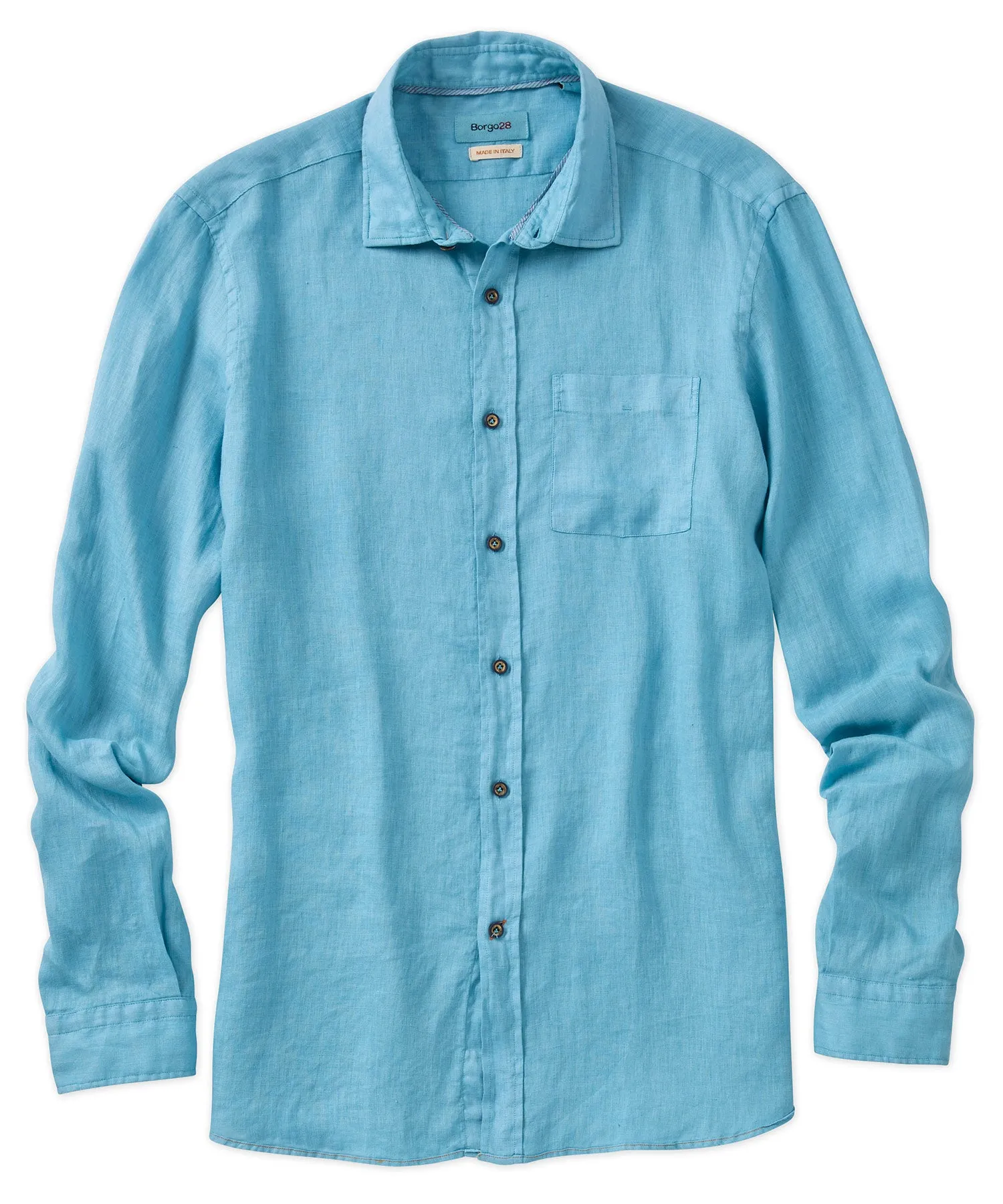 Garment Dyed Soft Washed Long Sleeve Linen Shirt