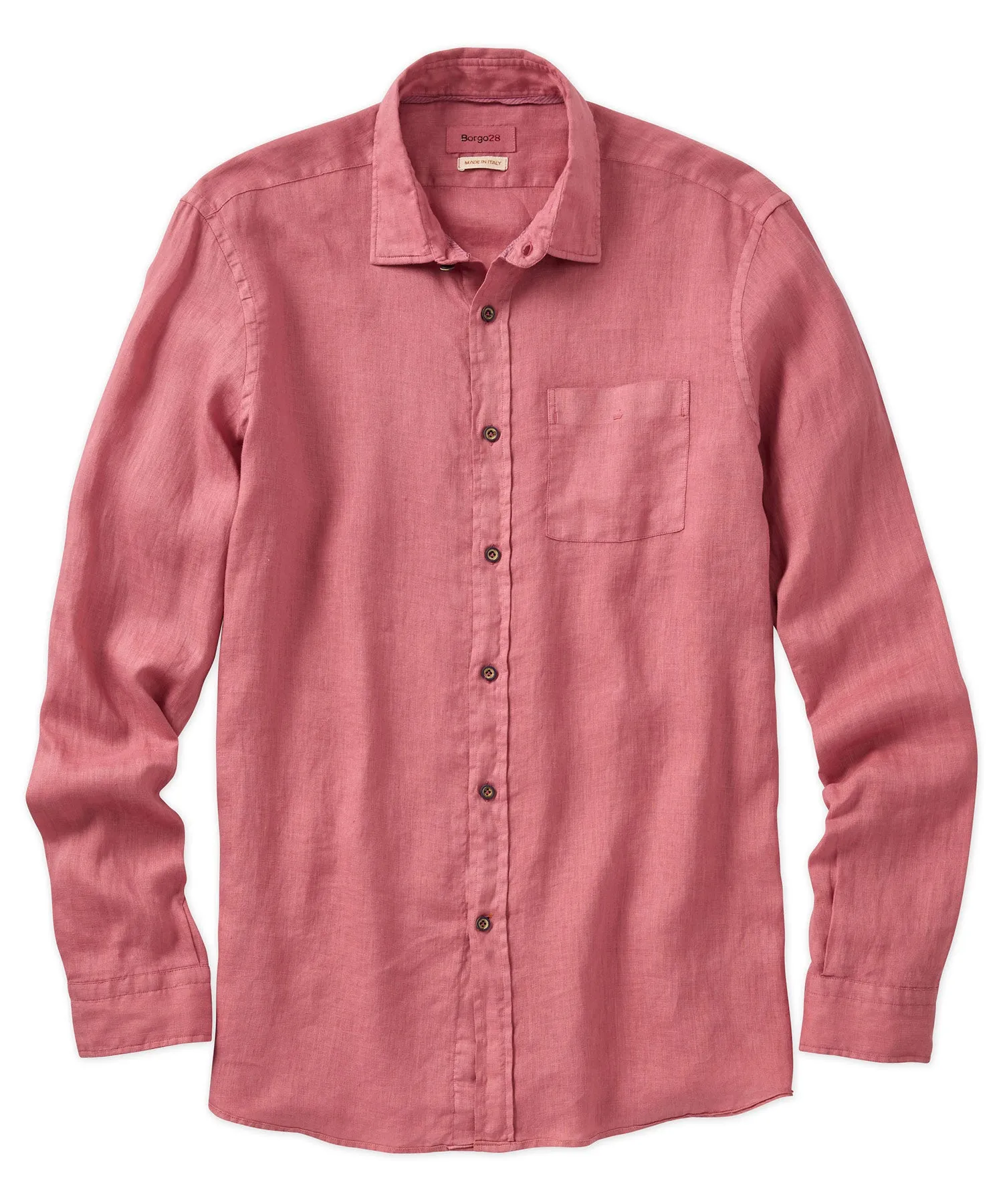 Garment Dyed Soft Washed Long Sleeve Linen Shirt