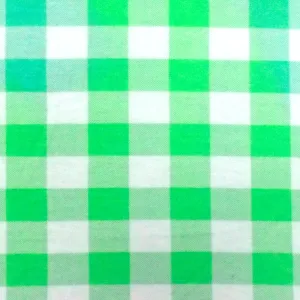 Green-Jade-White Gingham Printed Stretch Polyester Jersey Knit Fabric