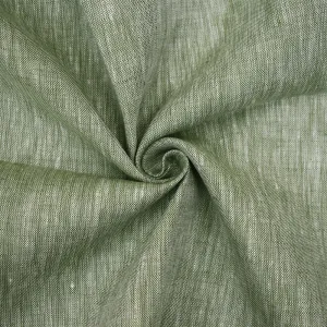 Green-White Spence Bryson Slub Texture Irish Linen Chambray Woven Fabric