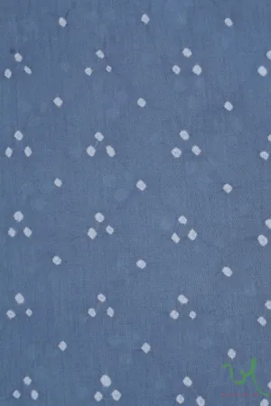 Grey Minimal Bandhani Handwoven Muslin Fabric