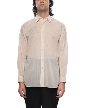 Hard Twist Finx Organdy Stripe Shirt Light Beige Stripe