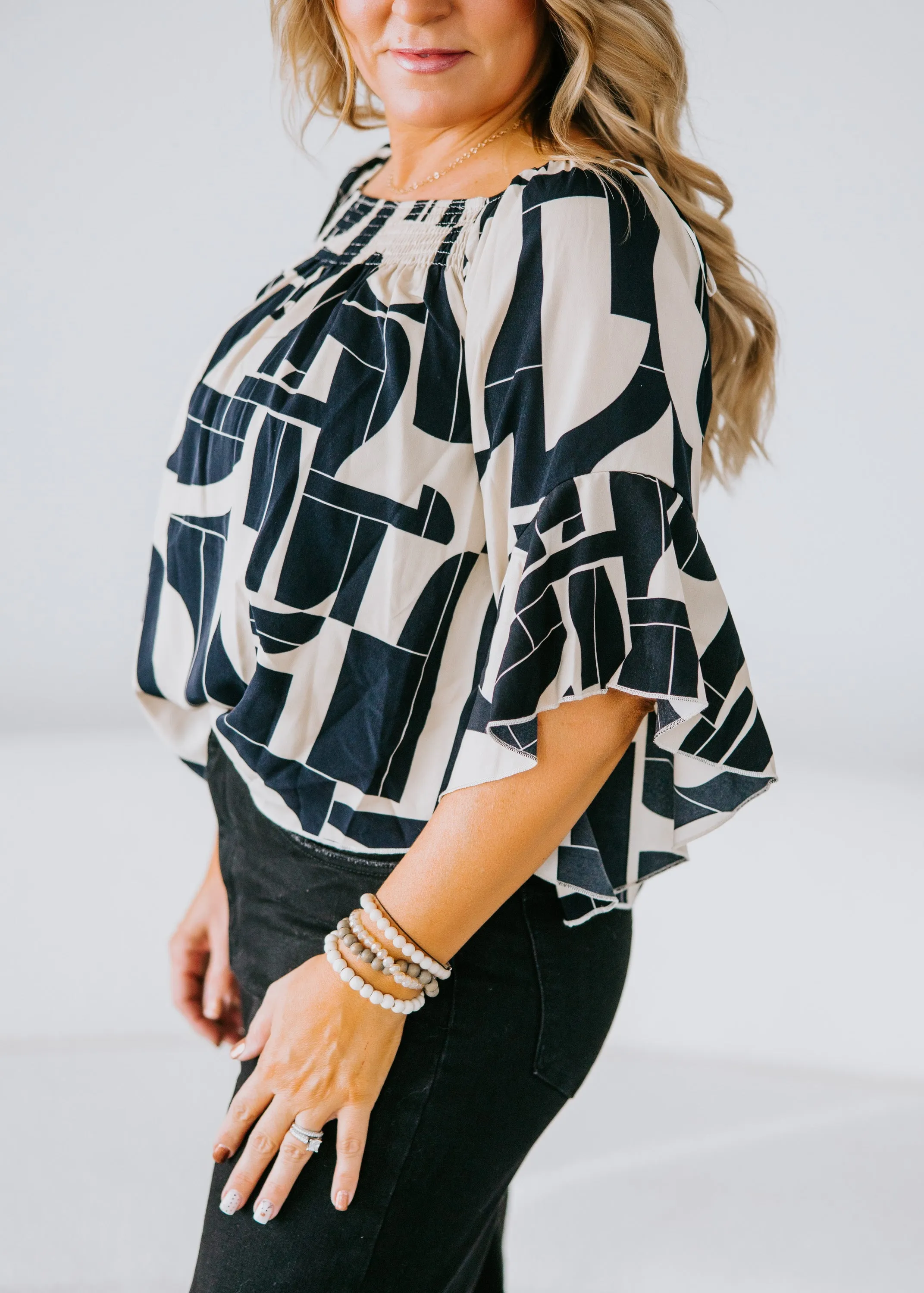 Harvey Abstract Print Blouse