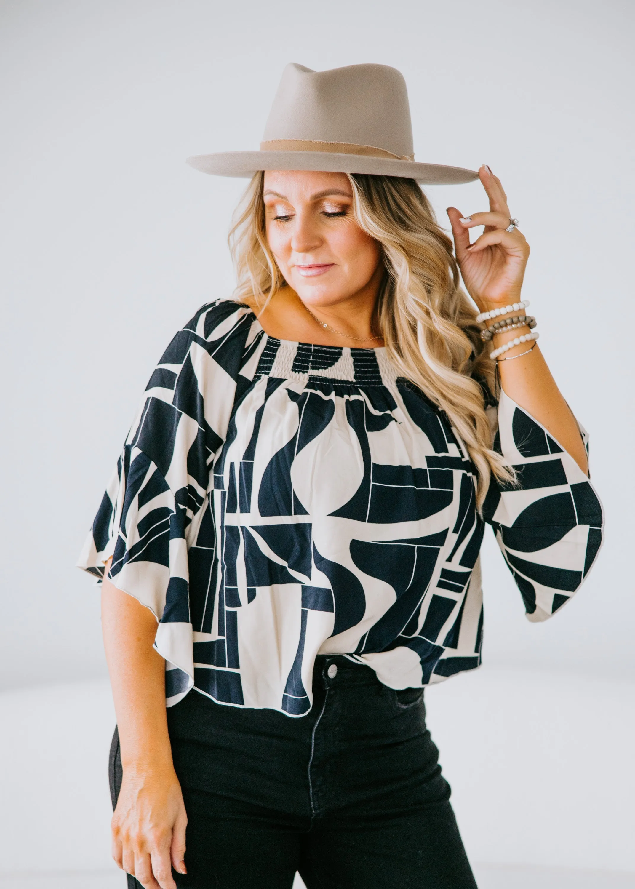 Harvey Abstract Print Blouse