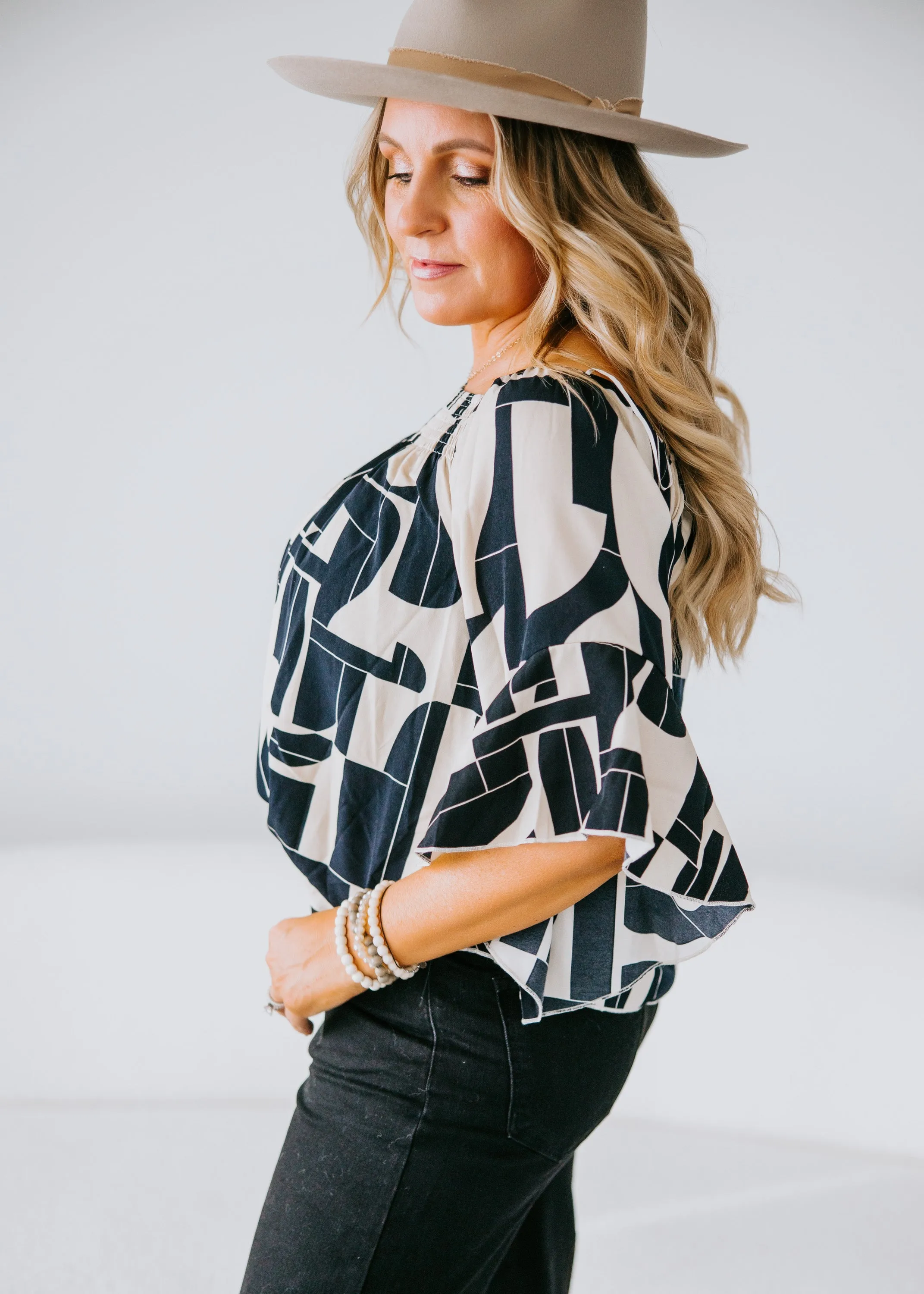 Harvey Abstract Print Blouse