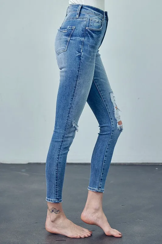 INSANE GENE HIGH RISE ANKLE SKINNY JEANS
