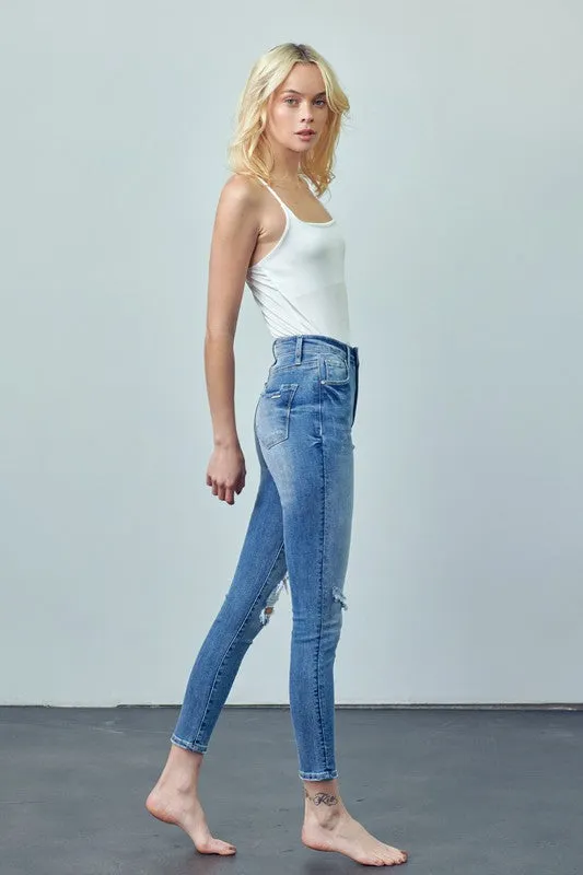 INSANE GENE HIGH RISE ANKLE SKINNY JEANS