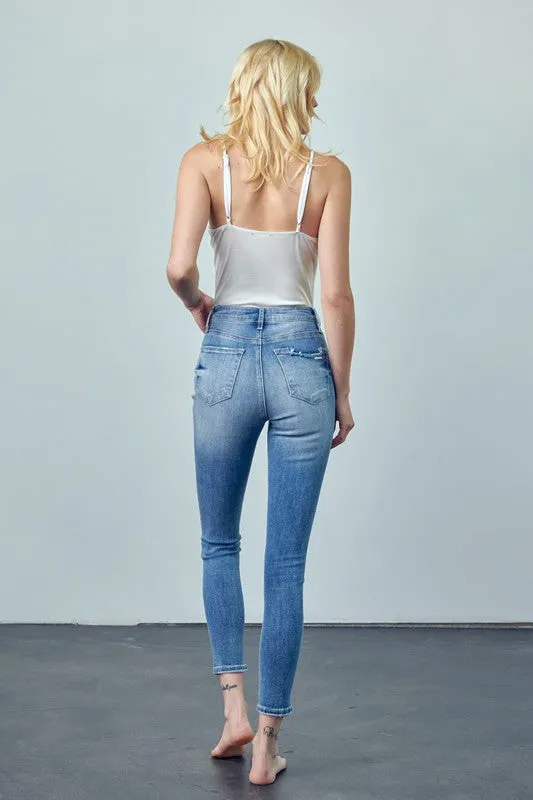 INSANE GENE HIGH RISE ANKLE SKINNY JEANS
