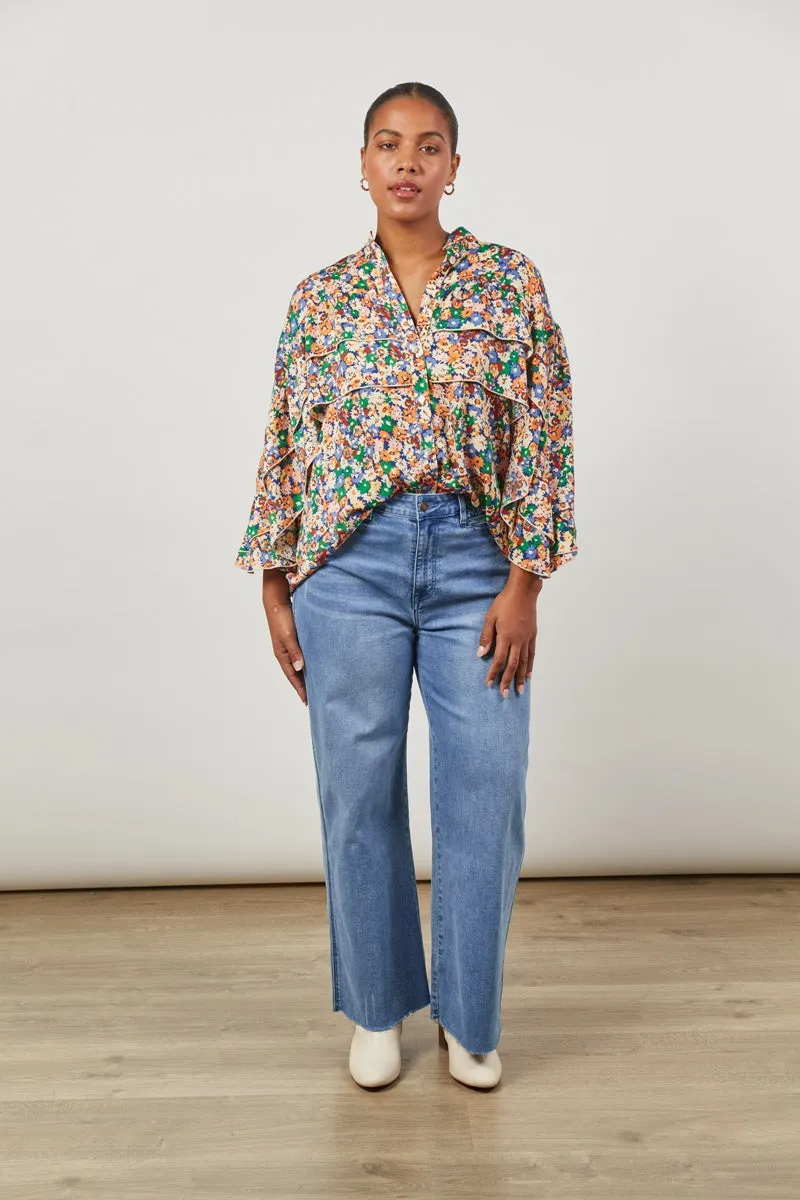 Isle Of Mine - Romance Ruffle Blouse - Meadow Bloom