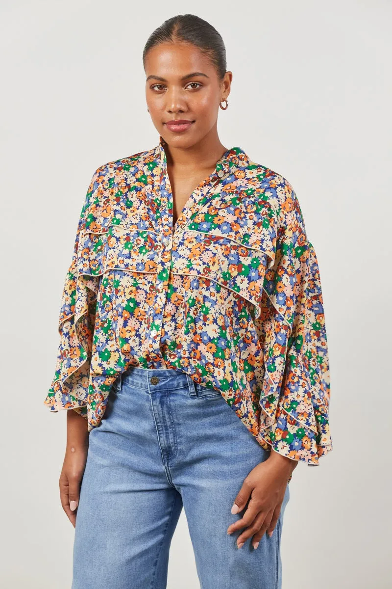 Isle Of Mine - Romance Ruffle Blouse - Meadow Bloom