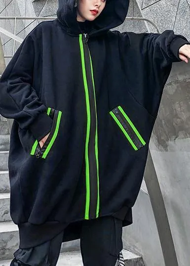 Italian pockets thick cotton clothes Cotton black blouses