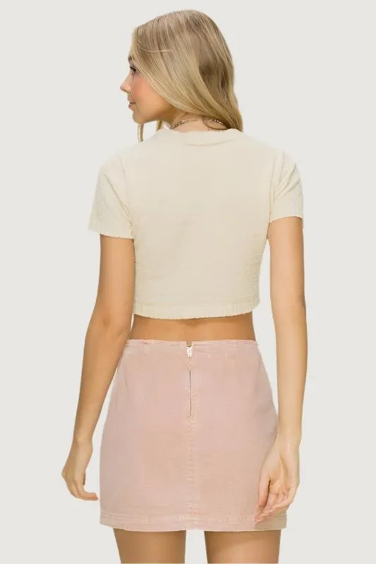 Knitted Cropped Sweater Top