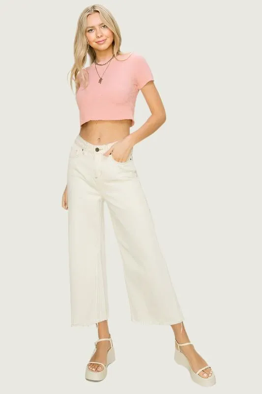Knitted Cropped Sweater Top