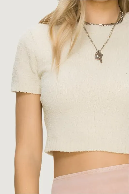 Knitted Cropped Sweater Top