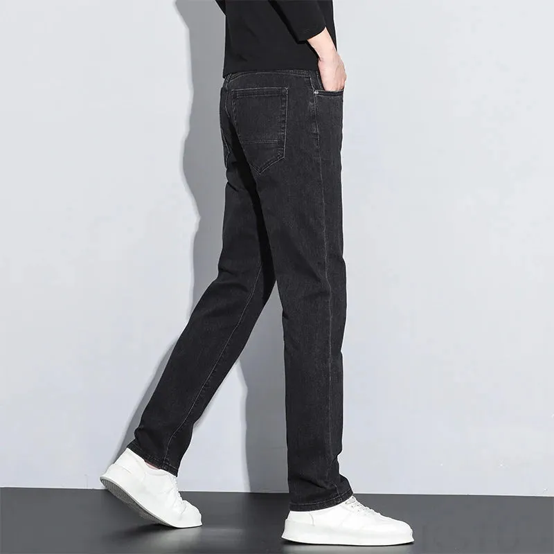 KSTUN Black Jeans Men Denim Pants Slim Fitness Stretch Trendy 2025 New Streetwear Men's Clothing Full Length Trousers Hombre