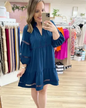 Lace Trim Tiered Dress