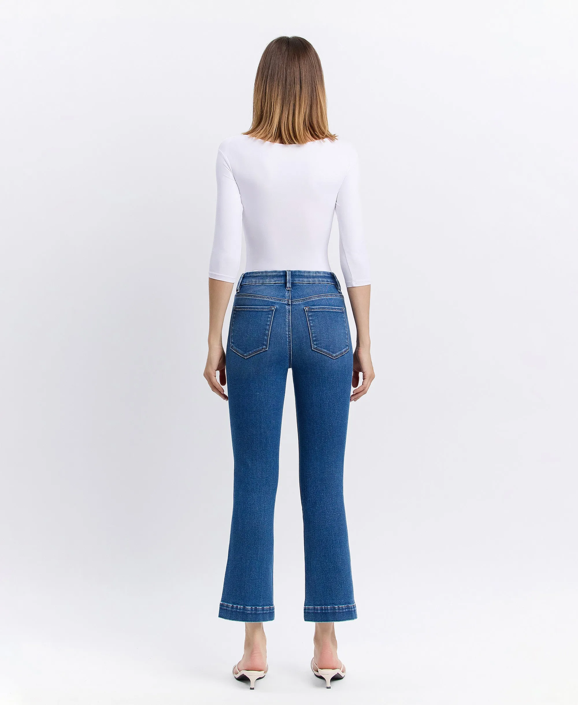 Laurie - High Rise Seamless WB Trouser Hem Kick Flare Jeans