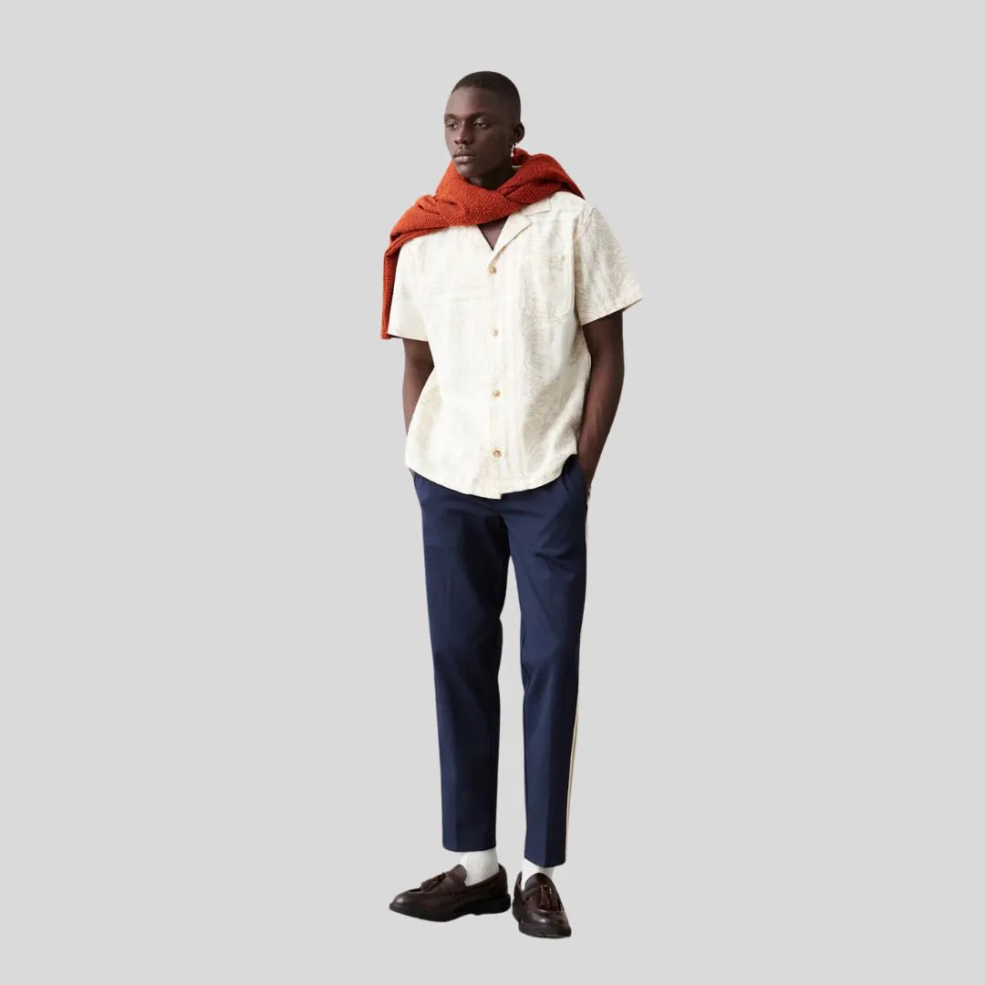 Lesley Paisley Short Sleeve Shirt (Light Ivory)
