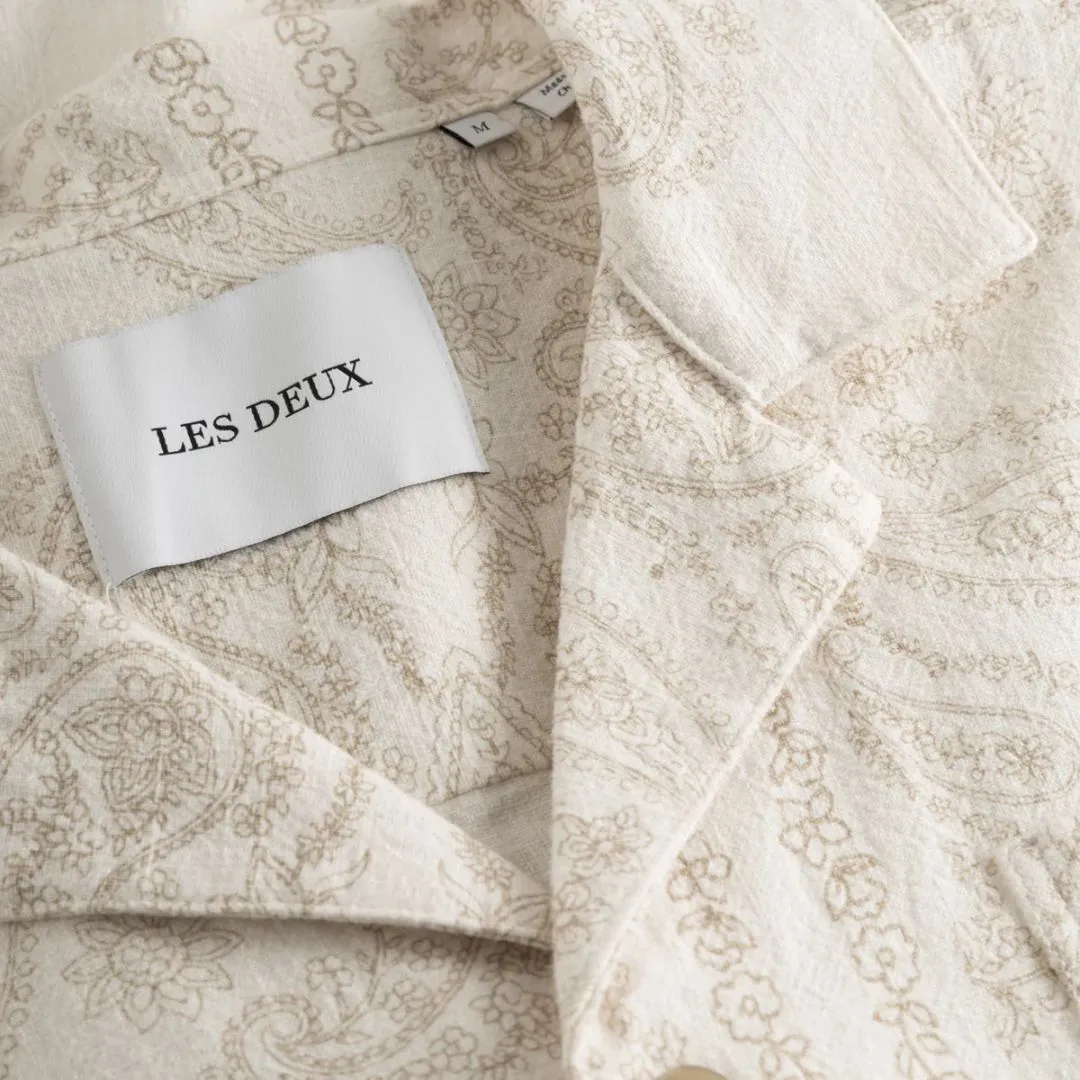 Lesley Paisley Short Sleeve Shirt (Light Ivory)