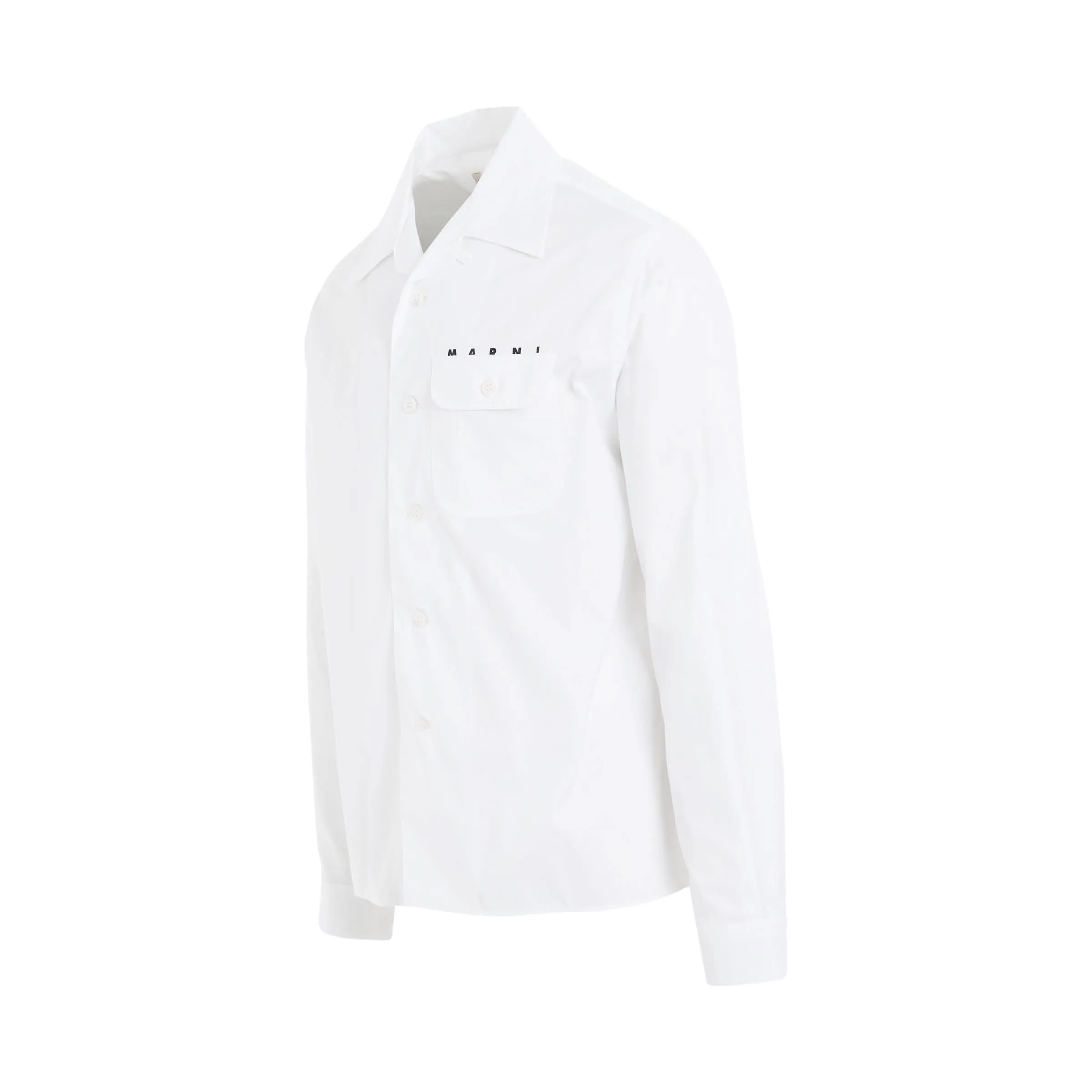 Logo Long Sleeve Shirt in Lily White