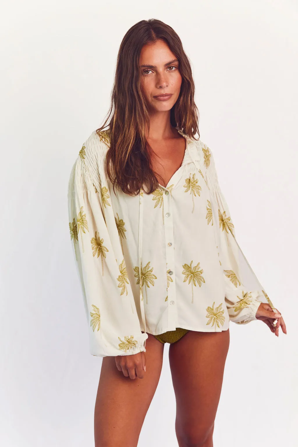 Lorelei Blouse // Cream Palmas