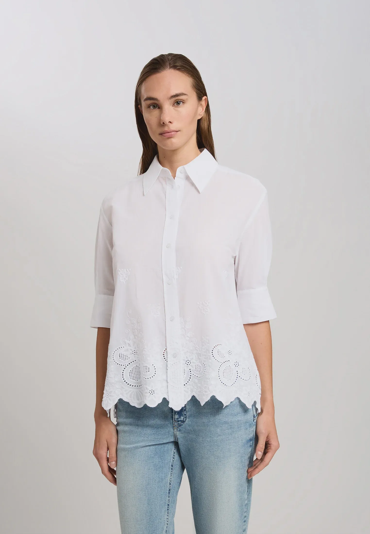 Marc Aurel Shirt blouse in embroidered cotton