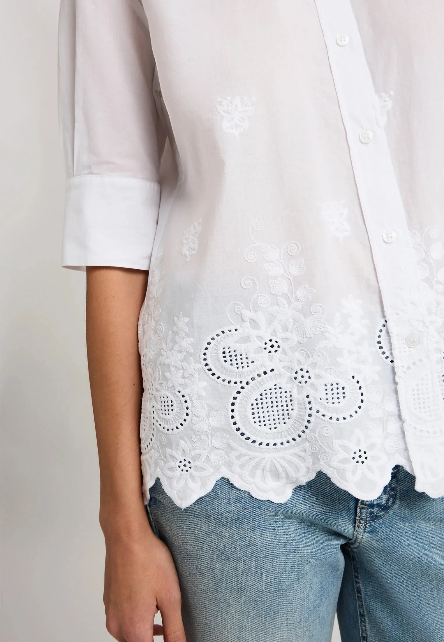 Marc Aurel Shirt blouse in embroidered cotton