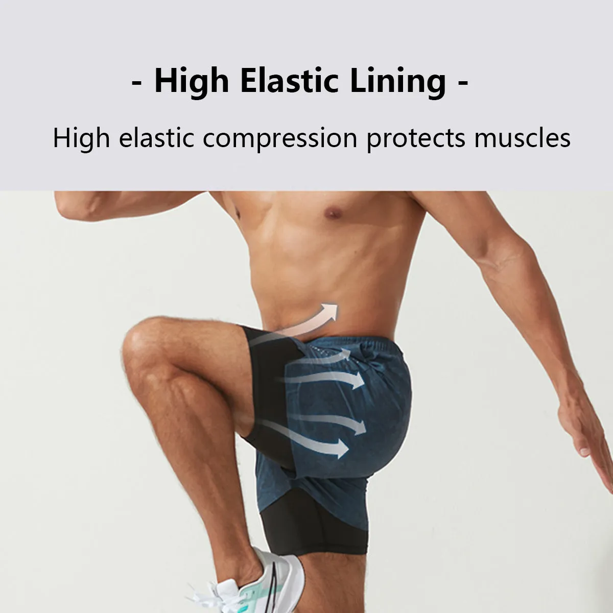Men's Double Layer Printed Fitness Shorts
