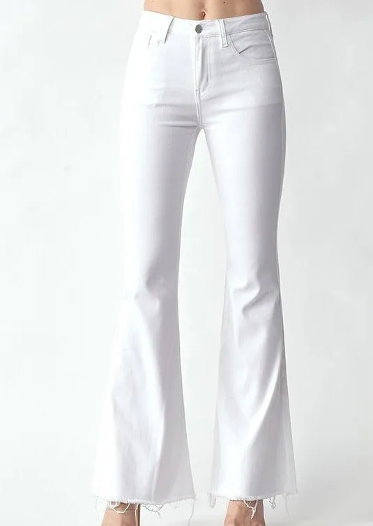 midrise kick flare jean