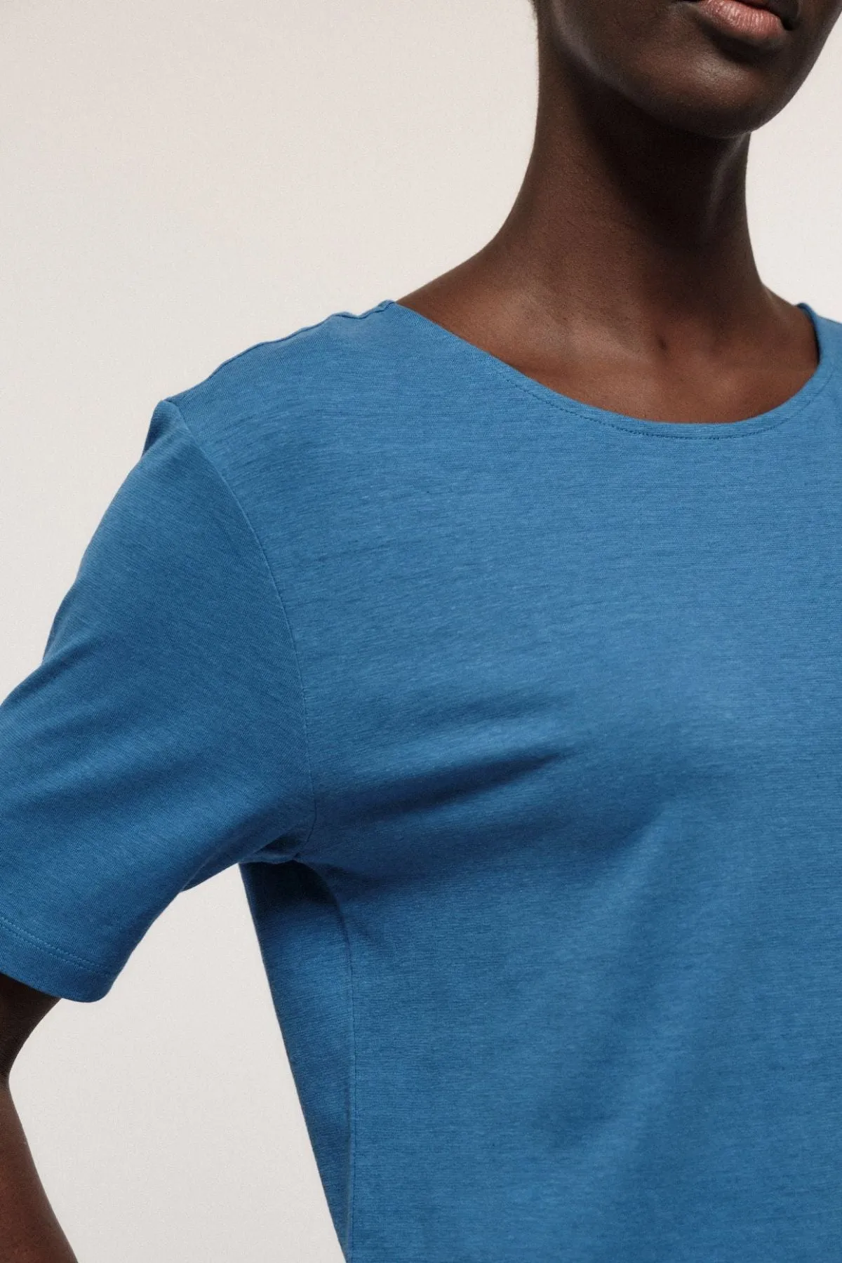 Mineral Blue Dress with Back Cutout Lanius