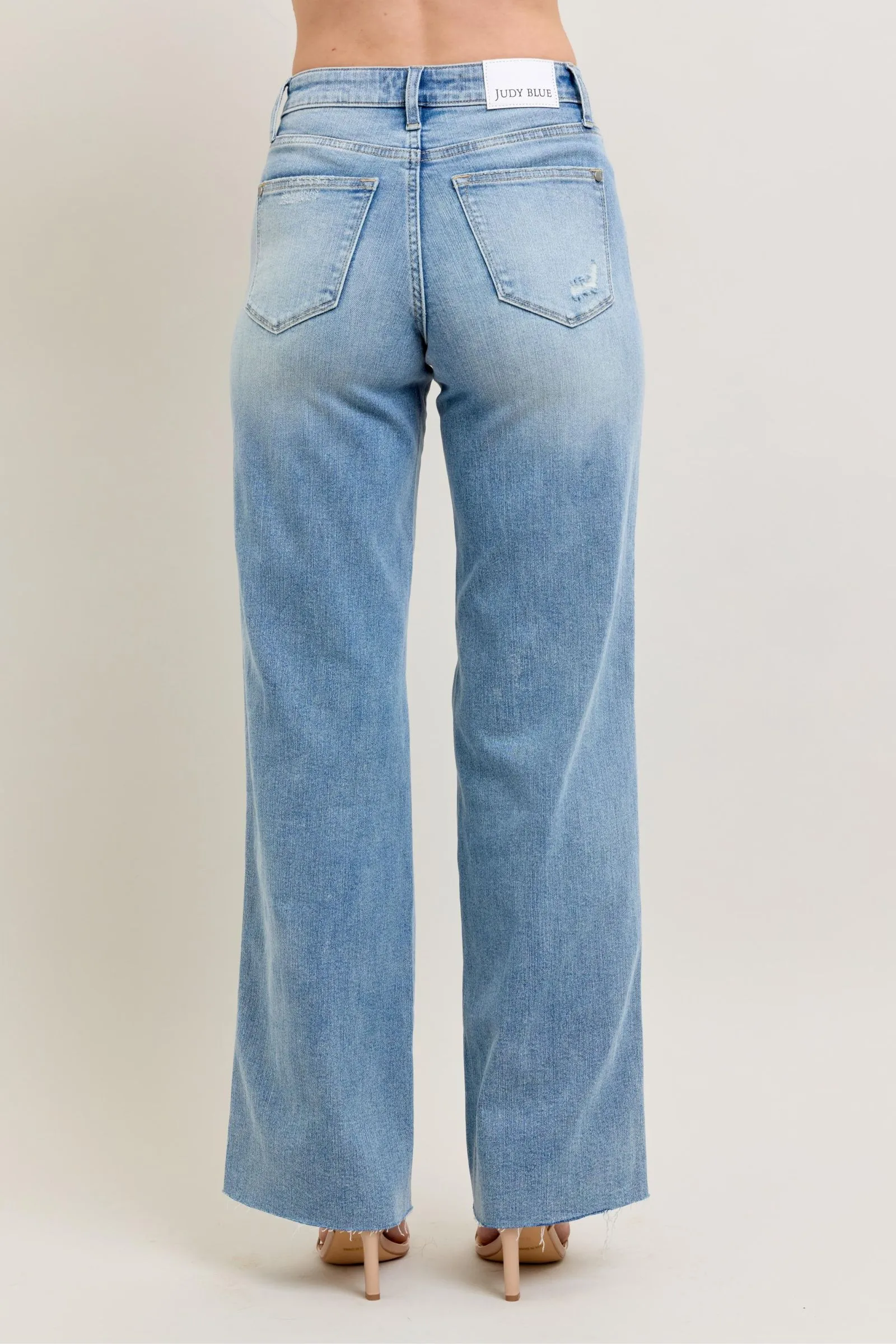MR Tummy Control & Destroy Wide Leg Jeans