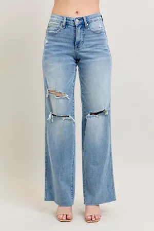 MR Tummy Control & Destroy Wide Leg Jeans