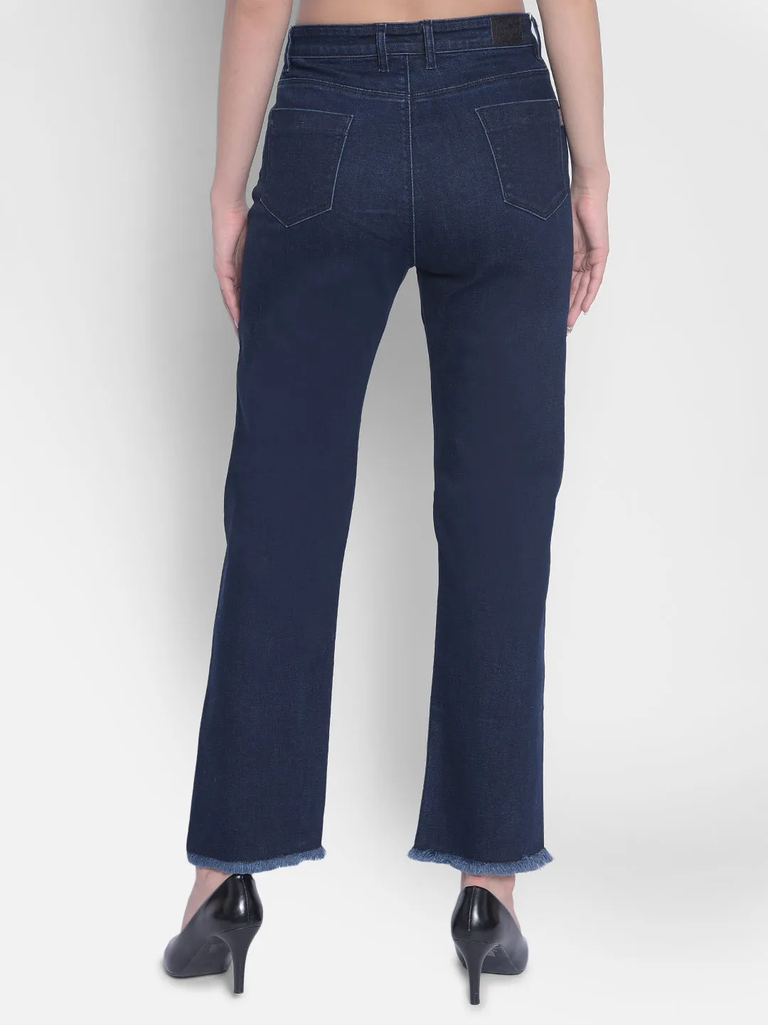 Navy Blue Straight Jeans