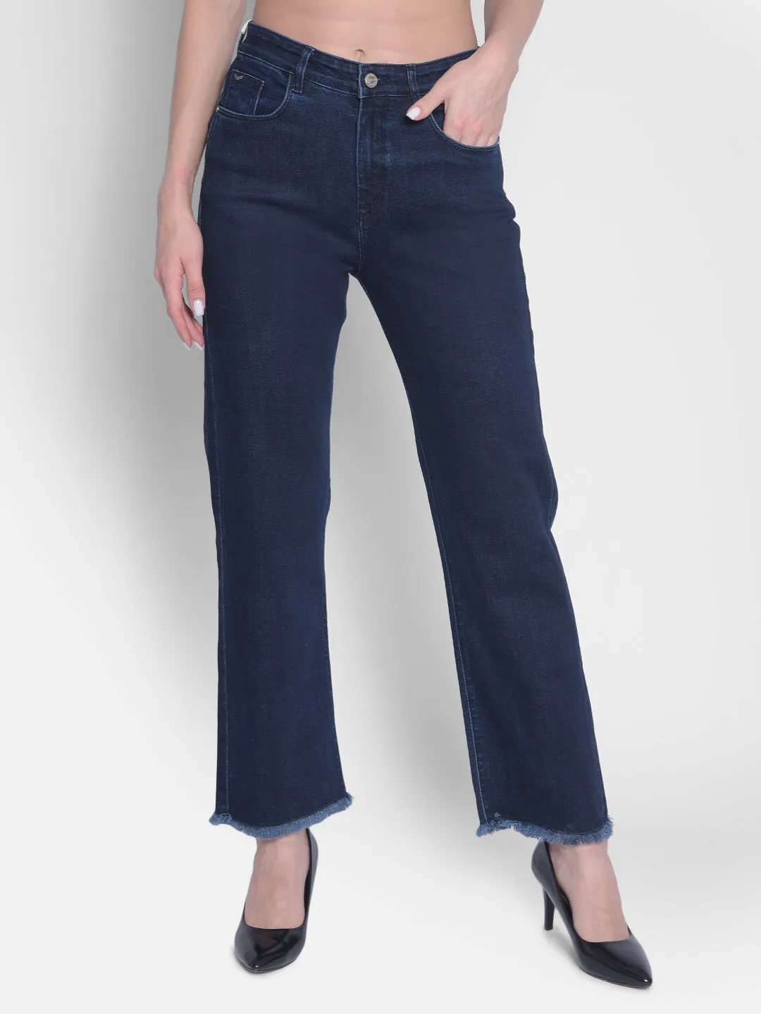 Navy Blue Straight Jeans