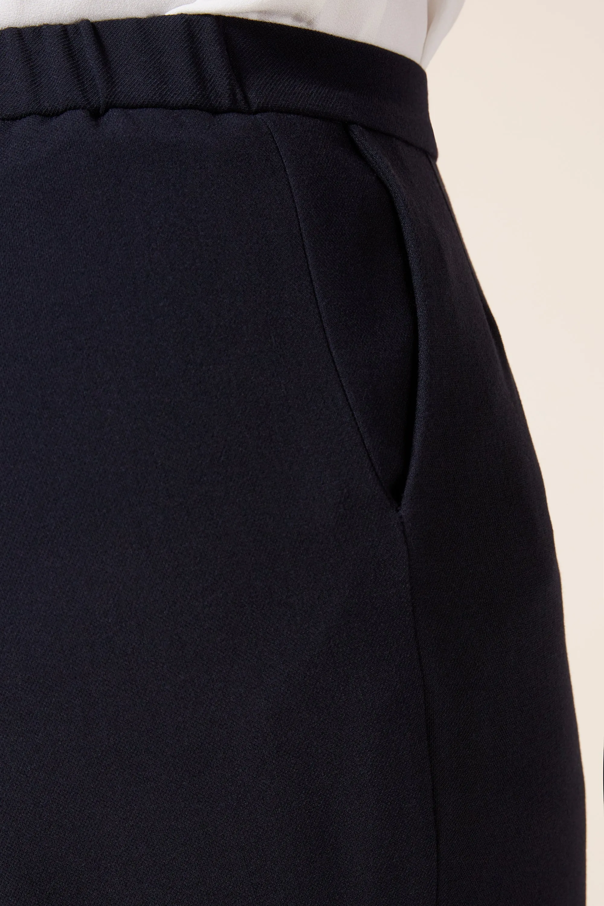 Navy Cropped Trousers