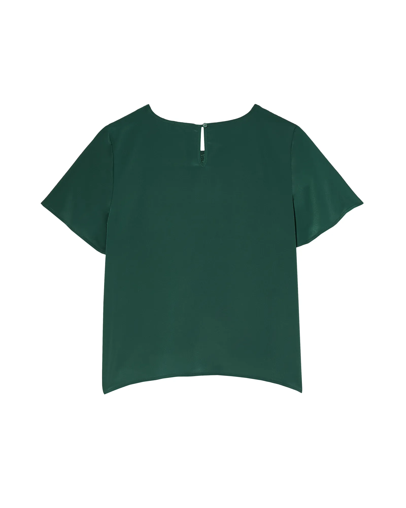 Nora Short Sleeve Embroidered Shoulder Top | Forest Green