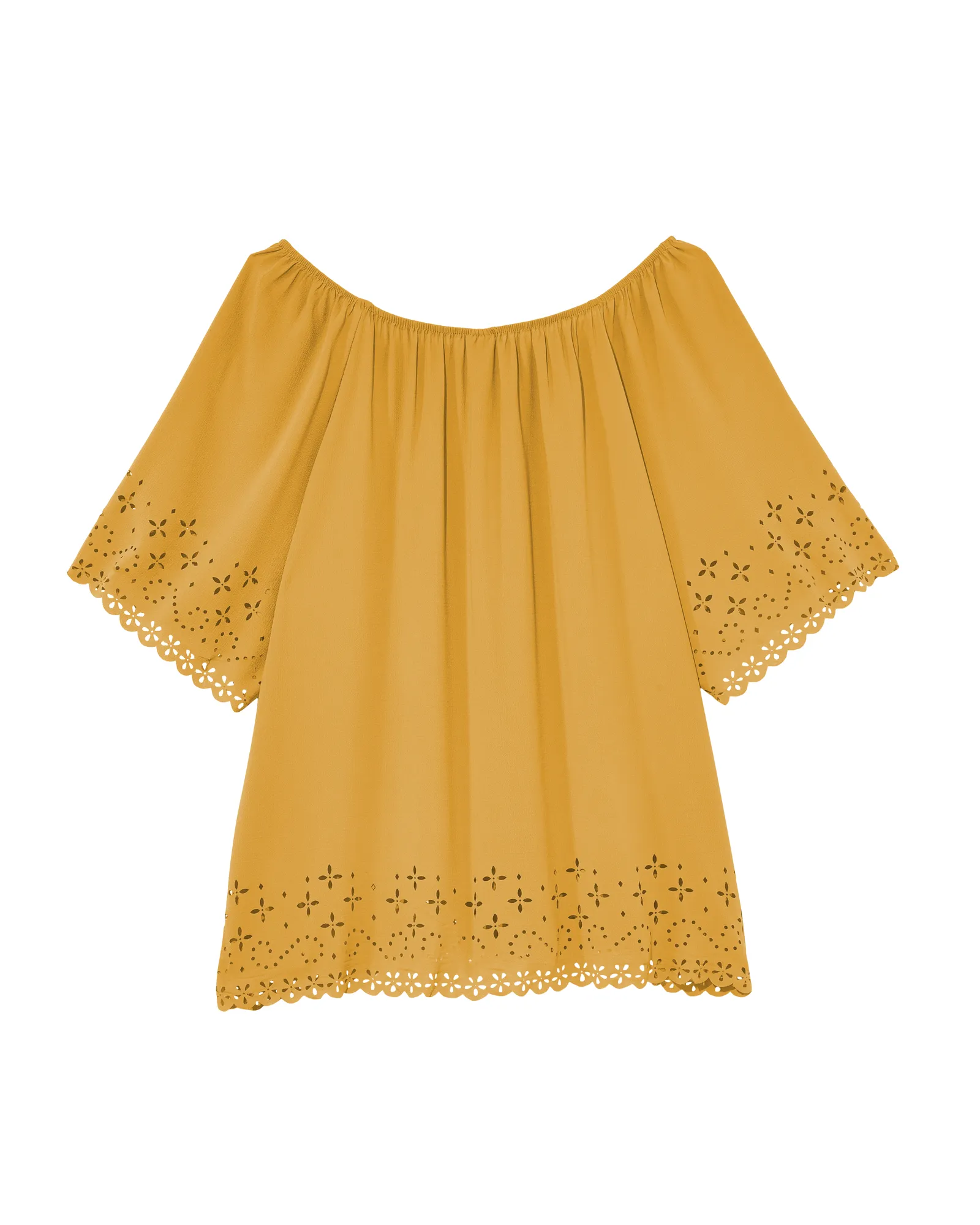 Noralee Off-the-Shoulder Top with Detailed Hem | Yellow