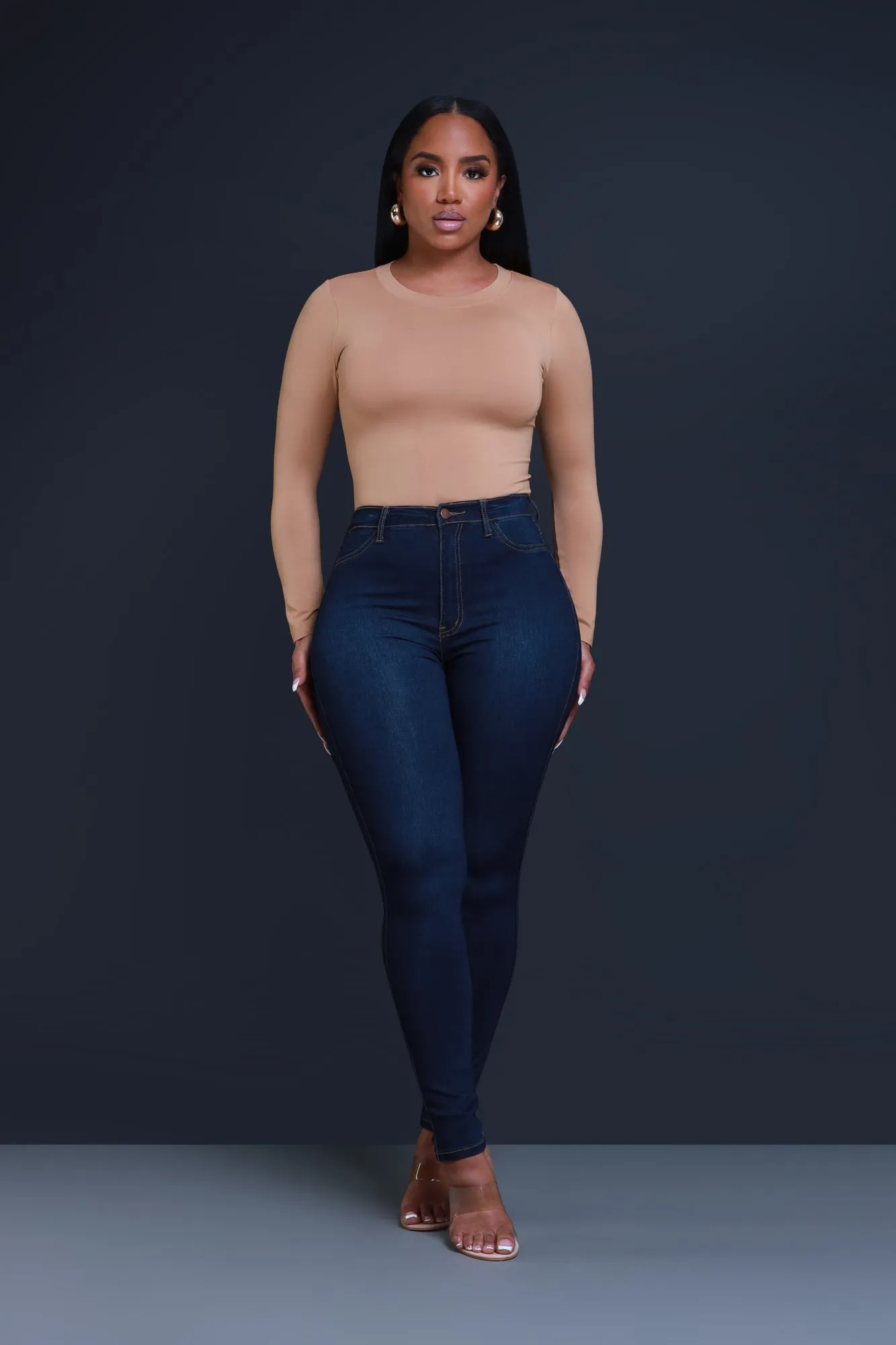 On Strike High Rise Jeans - Dark Wash