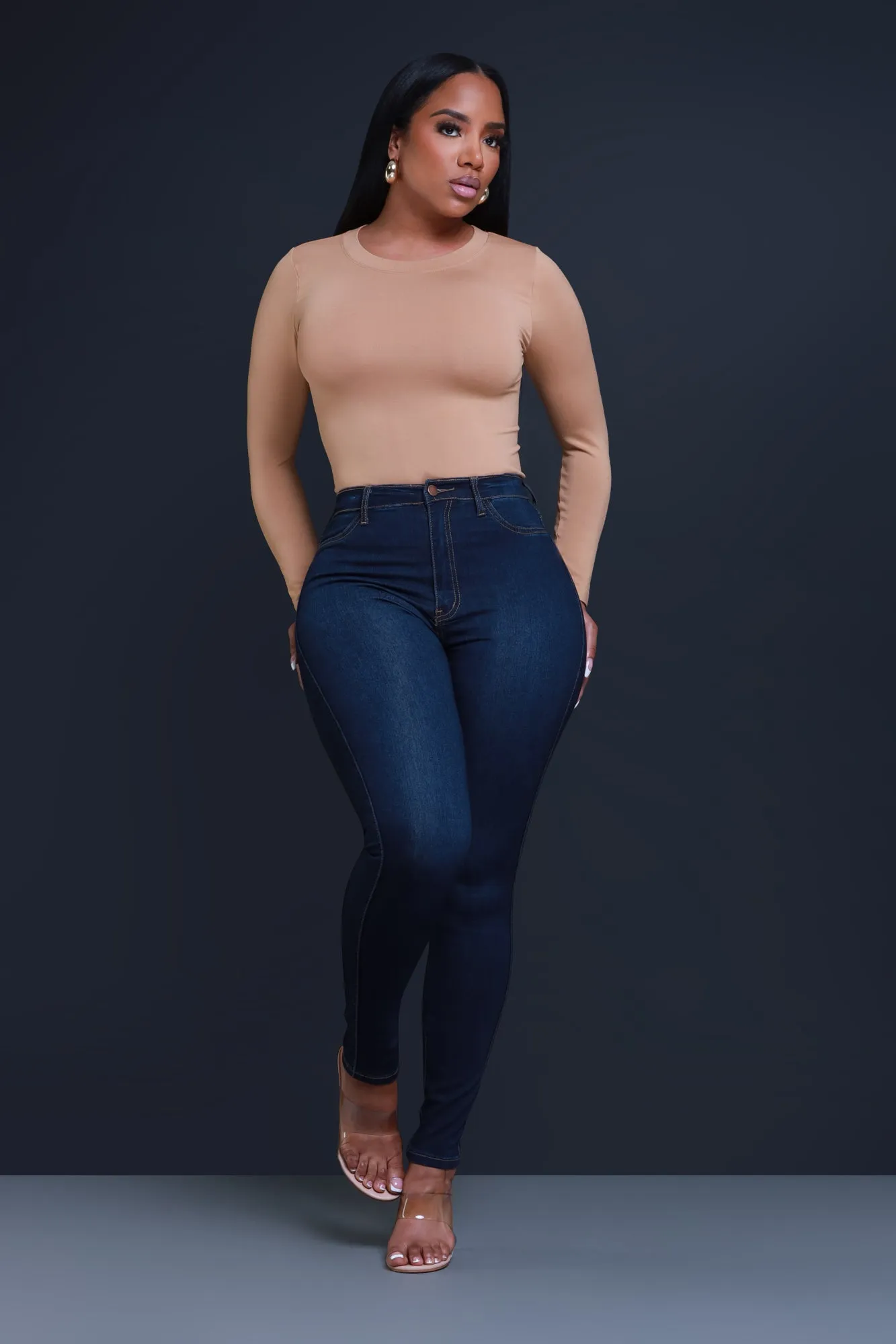 On Strike High Rise Jeans - Dark Wash