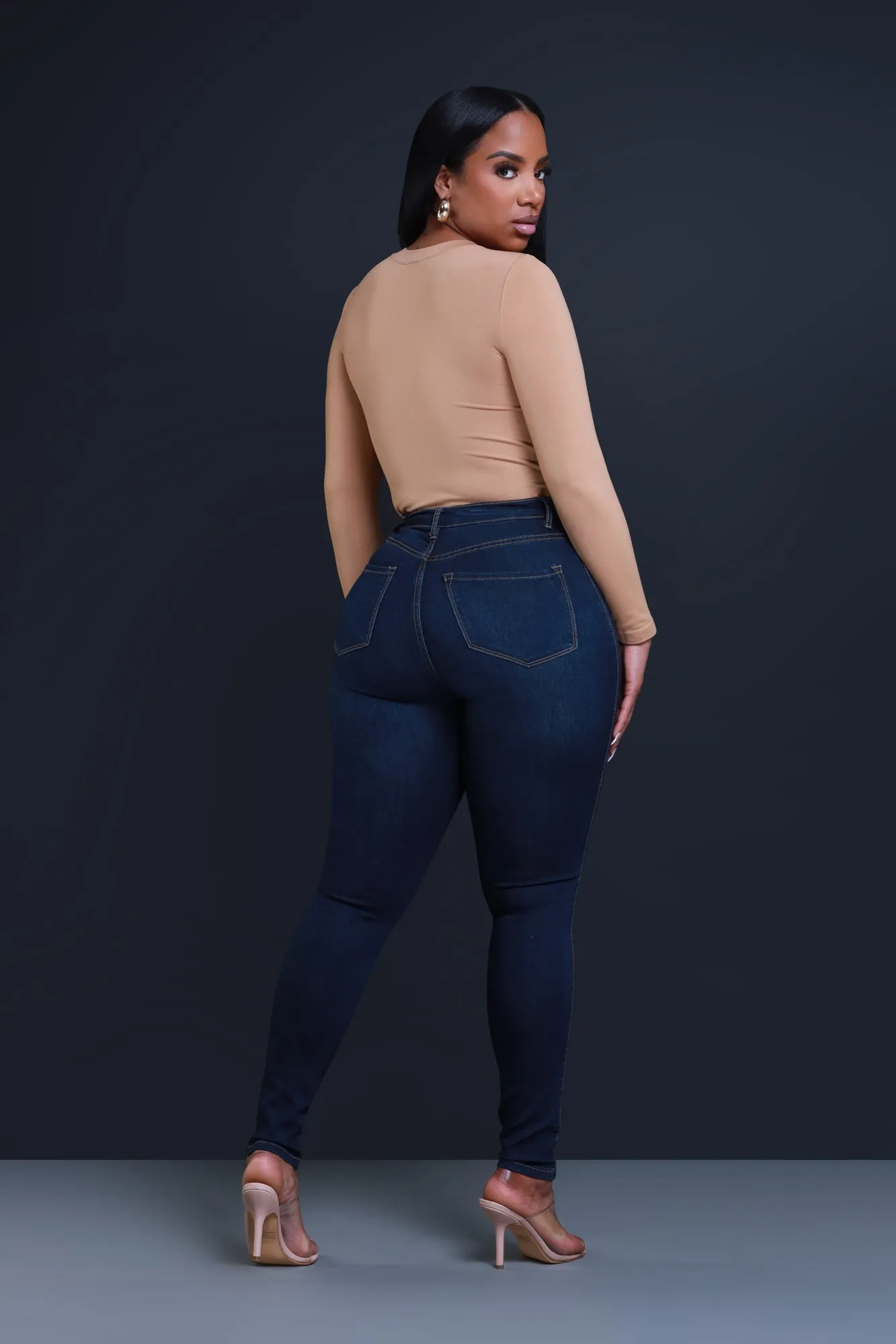 On Strike High Rise Jeans - Dark Wash