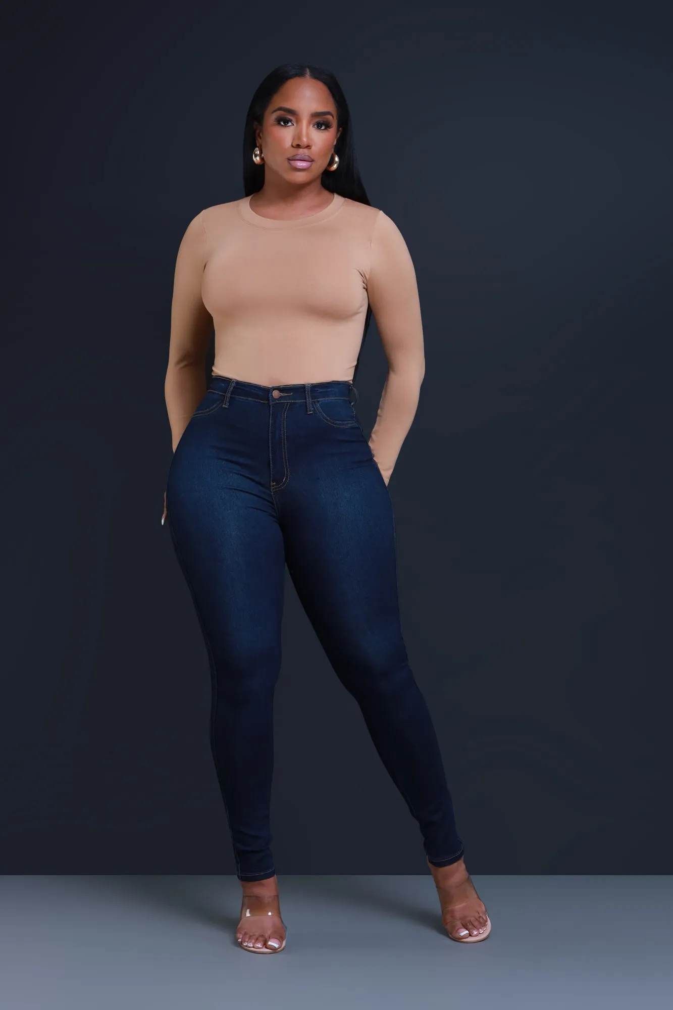 On Strike High Rise Jeans - Dark Wash