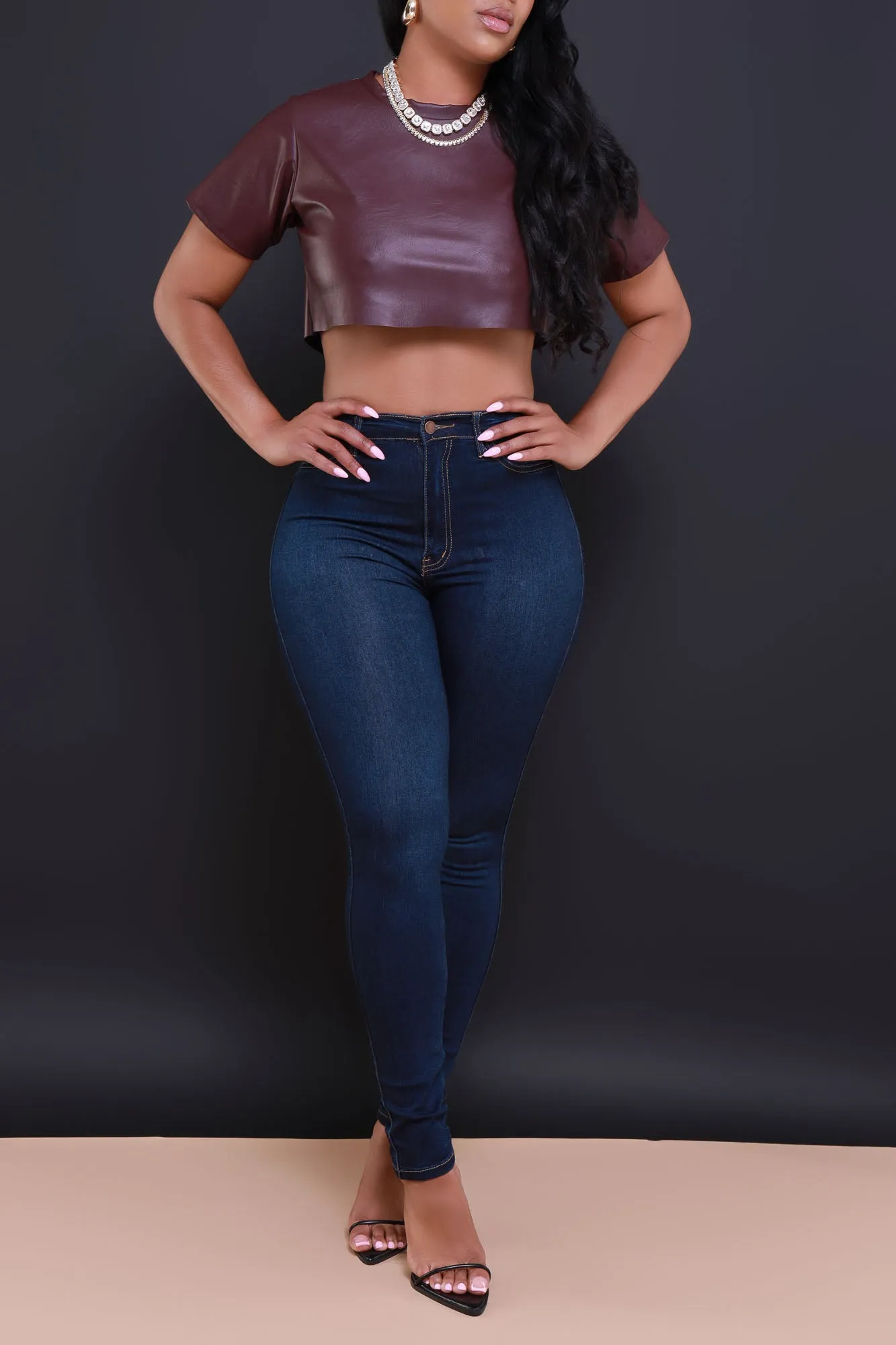 On Strike High Rise Jeans - Dark Wash